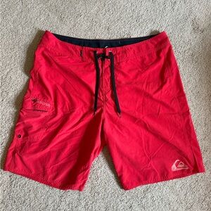 Quiksilver Red Board Shorts Quick-Dry Swimwear